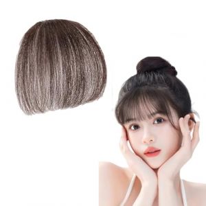 Dark brown,Xytraiihw Frange à clipser pour femmes, frange cheveux naturels, postiche sans favoris, frange à clipser pour femmes, extension frange en cheveux naturels pour un usage quotidien (pingyaoxianduancunzhenxiaohuawangluogongzuoshi, neuf)