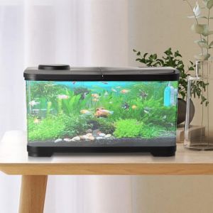 Kit de démarrage d'aquarium 15 l – Banc de poisson Arcryl avec lumières LED et pompe – Décoration de table rectangulaire pour aquarium d'eau douce et marine – Décoration de table pour Betta, poisson (ZSHIC LTD, neuf)