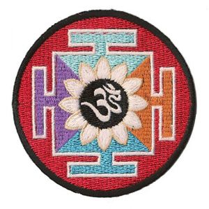 Patche Om Aum Ohm &eacute;cusson thermocollant hindouisme Inde Yoga Hindou patch (Naga.Hitam, neuf)