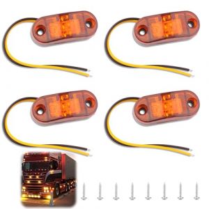 4 PCS Feux Lat&eacute;raux &Eacute;clairages, Feux de Gabarit LED, 12/24V Feux De Gabarit LED, Avertissement Lumi&egrave;re jaune , pour Camion, Remorque, Van, Caravane, Voiture et Bateau, Haute Visibilit&eacute; et &Eacute;tanch&eacute;it&eacute; (TaoTaoBu, neuf)