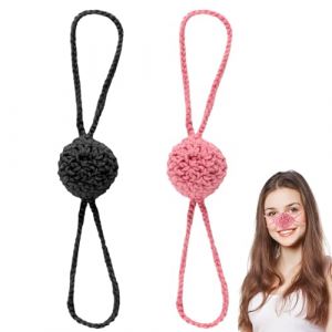 lasuroa 2pcs Cache Nez Hiver, en Laine pour le Nez Froid Coupe-Vent en Crochet Confortable Protecteur Cache-Nez pour Femmes Hommes Ext&eacute;rieur Poussi&egrave;re Ski (Noir + Rose) (funysion, neuf)