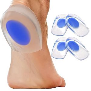 2 Paires Coques Talonnières, Tasses de Talon en Gel, Talonnettes en Gel de Silicone, Coussinets de Talon en Gel, Support de Talon en Gel, Talon d'Achille Coussinets, pour la Fasciite Plantaire (FIBOUND EU, neuf)