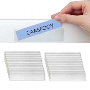 CAASFOOY Lot de 40 porte-&eacute;tiquettes adh&eacute;sives en plastique transparent, porte-&eacute;tiquettes autocollantes, pour bacs de rangement avec &eacute;tiquettes nominatives, classeurs, bo&icirc;te aux lettres,tiroirs (GUIYANG DAPANGYU SHANGMAO YOUXIANGONGSI, neuf)