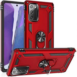 FETRIM Coque pour Galaxy Note 20, Étui Antichoc Cover Anti Housse avec Bague Rotatif Support pour Samsung Galaxy Note 20 Rouge (TaiDeLuanTech, neuf)