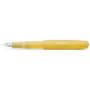 Kaweco Frosted Sport Sweet Banana Stylo plume de qualit&eacute; sup&eacute;rieure, pour cartouches d'encre, avec plume en acier de qualit&eacute; sup&eacute;rieure, 13 cm, jaune, largeur de plume : B (large) (B&uuml;cher-Schreibwaren Fraundorfner eK, neuf)