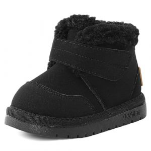 LACOFIA Bottes Hiver B&eacute;b&eacute; Gar&ccedil;ons Filles Bottines Fourr&eacute;es de Neige Enfant Chaussures fourr&eacute;es Chaudes avec Semelle en Caoutchouc Antid&eacute;rapante Noir 21 EU(&Eacute;tiquette 22) (Lacofia, neuf)