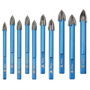 BRSCHNITT Foret à maçonnerie 3/16", 6,3 x 11,4 x 6,9 x 5,9 cm - Embouts en carbure de tungstène - Forets à béton pour pots, bouteilles, carreaux de céramique, verre, brique, céramique - Queue (BRSCHNITT TOOLS, neuf)