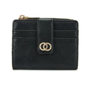HAMKU Portefeuille pour Femme, Petit Porte Monnaie Cuir Pliable avec Titulaire de la Carte de crédit Cash ID(Black) (STAR JINGWEN, neuf)