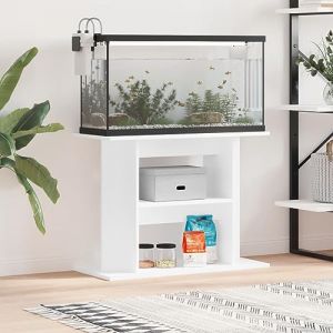 Azzrora Support pour Aquarium Support d'aquarium Meuble pour Aquarium Aquariophilie en Bois avec Armoire de Rangement-Blanc-80 x 35 x 60 cm (REG Club, neuf)