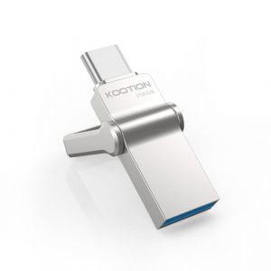 KOOTION Clé USB 256GO Mini Cle USB C 3.0, Clef USB 3.0 OTG 2 en 1 Type C, USB Flash Drive USB-C Memory Stick pour Téléphone Portable USB C Android/PC, Argent (KOOTION MEMORY, neuf)