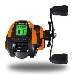 Baitcasting Moulinet de p&ecirc;che num&eacute;rique 7.2:1 avec alarme de touche et compteur de profondeur (popmall-eu, neuf)