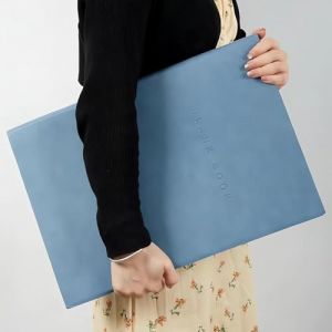 Carnet de notes A3 Carnet de croquis - 400 pages 200 feuilles - Papier &agrave; dessin de haute qualit&eacute; - couverture PU douce Bloc de croquis pour artistes et professionnels pour dessins et croquis - Bleu (HONGTAISHENG, neuf)