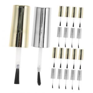 Vaguelly 20 Pièces capsules de bouteilles pour bouteilles d'ongles pinceau ongle brosse ongles remplacement de la brosse à vernis à ongles polir les capsules de bouteilles avec une brosse (Bustling Xin, neuf)