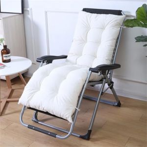 Highdi Coussin de Chaise Longue Jardin Exterieur, Coussin Bain de Soleil, Moderne Matelas Transat Pliable &eacute;pais avec Sangles antid&eacute;rapantes pour Terrasse Plage (Blanc,55x153cm) (Highdi, neuf)