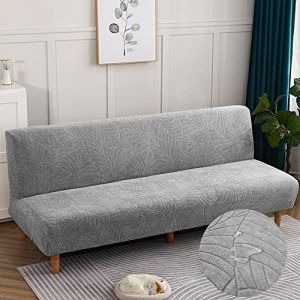 DOTBUY-SHOP Housse de Canape Clic Clac Jacquard Extensible Imperméable Housse de Canapé-lit Housse de Canapé sans Bras Universel Doux Antidérapante Lavable Housse Futon (Gris Clair,160-190cm) (DOTDOT SHOP, neuf)