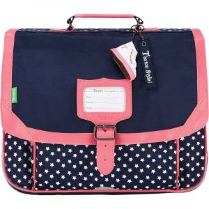 Lot Cartable 38 cm + Trousse Rectangulaire Assortie + Marque Page en Bois Chat Blumie (Lina) (Blumie Shop, neuf)