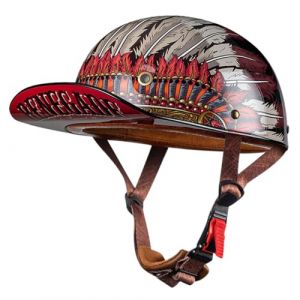 Moto Casquette De Baseball Demi-Casques De Moto Scooter Cyclomoteur Casques À Face Ouverte Hommes Et Femmes Casque Mobylette Moto Bols ECE Homologué Vintage Casque Jet 14,L:58-60CM (LvQiuLian, neuf)