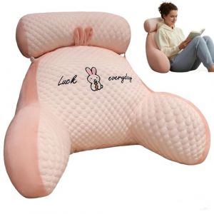 LANPEW Ice Silk Cute Reading Pillow,Coussin de Dos avec accoudoirs,Coussin de Lecture pour lit,canap&eacute;,Coussin de Dossier avec accoudoirs,Soutien pour Le Dos (Rose, 80 * 60cm) (kaimei, neuf)