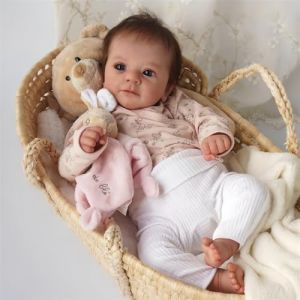 haojiaa Poupée Reborn Fille 19 Pouces Réaliste Poupee Reborn Corps en Vinyle Souple Lavable Fabriquée à la Main Nouveau-né Bébé Fille Ressemblant à Un Vrai Bébé Ouvrez Les Yeux (haojiaa, neuf)