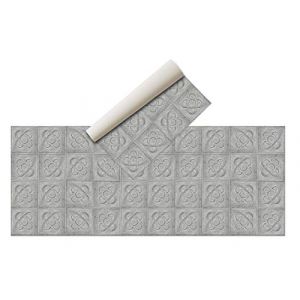 Tapis Vinyle - (Acier, 200 x 80 cm - Différents Motifs et Tailles - Tapis de Cuisine, Salle de Bain, Salon, Salle à Manger - Antidérapant - Tapis Adaptable - Caoutchouc Moelleux et Sol PVC) (Nivell Publicitari, neuf)