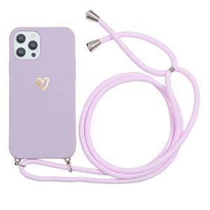 Yoedge Coque avec Cordon pour Huawei P20 Lite 5,84", Motif Coeur d'amour Étui pour Huawei P20 Lite Lanyard Case, Dessin Aesthetic Housse en Silicone Souple Antichoc Colliers Cover, Violet (Herr Dietmar, neuf)