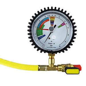 Wisepick Manom&egrave;tre azote et r&eacute;frig&eacute;rant R134a R1234yf R22 R507 R422D R404A R407C avec &eacute;chelle SAE 0,6 cm et vanne &agrave; boisseau sph&eacute;rique (HKAnchor, neuf)