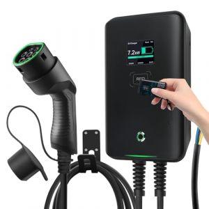 astoneves Wallbox EV 7kW Borne de Recharge Murale monophasée 7kW pour Voitures électriques avec Connexion Type 2 pour véhicules électriques - Câble intégré de 6 m (7 KW avec RFID (NFC)) (ASTONEVES, neuf)
