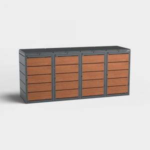 BIO Stefan® Dagobert Box pour poubelles Set de 4 pièces 240L | Acier galvanisé | Habillage Robuste pour poubelles | Box à déchets, abri à déchets | utilisable comme boîte à Paquets (Bizibits sales GmbH, neuf)