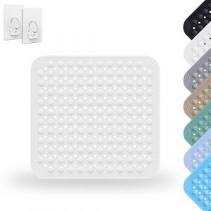 Tapis De Douche, 48 x 48 cm Tapis de Douche, PVC Shower Mat Non Slip, Tapis de Douche Carr&eacute; Lavable en Machine avec Ventouse, pour Baignoire, avec 2 Crochets, Blanc (Huamirra Eur, neuf)