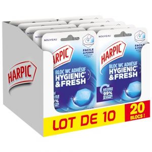 Harpic - Lot de 10x2 Blocs WC adh&eacute;sif Hygienic & Fresh Brise Marine (Pennguin-FR-Home, neuf)