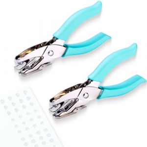 THQAE 2 Pièces Perforatrice à Trou Unique,Pince Perforatrice en Métal,pour Le Bricolage avec Papier, la Création de Cartes et Le Scrapbooking,Deux formes, cœur et étoile, 5,5 mm (ProTechika OÜ, neuf)