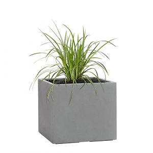 Pflanzwerk® Pot de Fleur Cube Jardinière Gris 28x28x28cm *Résistant au Gel* *Protection UV* *Qualité européenne* (Pflanzwerk Deutschland GmbH, neuf)