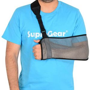 supregear Écharpe de Bras, Sling Bras Écharpe de Bras en Maille, Bride D'immobilisation de Bras D'épaule Légère Support de Stabilisateur D'épaule Respirant pour Bras Blessé Coude Poignet Main (J&D Tech FR, neuf)