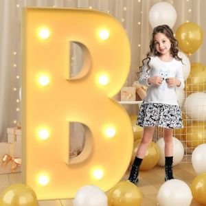 Lettre B g&eacute;ante lumineuse &agrave; LED de 70 cm-2,3 pieds, enseigne lumineuse de chapiteau en mosa&iuml;que, lampes &agrave; lettres LED pour Saint-Valentin, anniversaire, No&euml;l, Nouvel An (TaiYuanCaiYiDianZiShangWuYouXianGongSi, neuf)