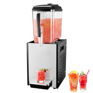 VEVOR Distributeur de Boissons Commercial de 12 L, Fontaine à Eau 246 W, Distribution de Jus Limonade Thé Glacé en Inox Alimentaire, Température de Refroidissement 7-12 ℃, pour Restaurant, Hôtel, Café (Giaticia, neuf)