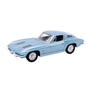 Toi-Toys Chevrolet Corvette 1963 Voiture miniature en m&eacute;tal - 4 variantes - 94 - Bleu clair m&eacute;tallis&eacute; (h-customs17, neuf)