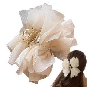 Clips d'arc en mousseline, clips à griffe d'arc,Coiffure noire ou blanche à la coiffure non glissée grande griffe forte - Hair Hair Howder Beauty Care Style pour une vinaigrette quotidienne (qinchuwi, neuf)
