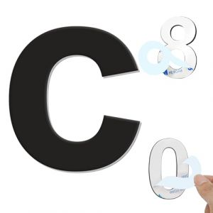 Ywonoby Num&eacute;ro de maison ext&eacute;rieur moderne bross&eacute;e, 115 mm Num&eacute;ro de porte autocollant en acier inoxydable, Plaque de num&eacute;ro de maison et Num&eacute;ro de Boite aux Lettres, Noir (c) (uuhouse, neuf)