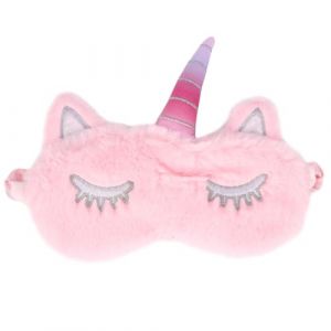 PRETYZOOM Masque de Sommeil Licorne Occlusif Peluche Rose Masque Nuit Confortable et Occultant pour Femmes et Filles Lumineuse Douce et Élégante (Coddle HSY, neuf)