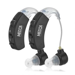 Amplificateur de son contour d'oreille - Dispositif d'amplification auditive d'oreille BTE - Noir (RockDealer, neuf)