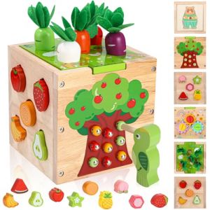 Zaxiva Cube d'Activité Bébé Jouet Bebe 1 2 3 an,5 en 1 Jouets en Bois pour bébés,49 Pcs Montessori Jouets D'Activité et de DéVeloppement Bois Jeux Enfant,pour Jouets bébés à partir de 18 Mois (DISTASO S.R.L., neuf)