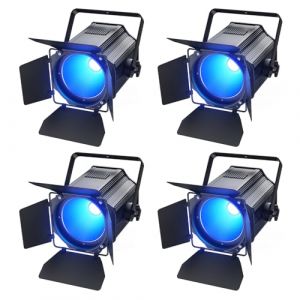 Oloaxolx 4 pièces 200 W Projecteur LED Par COB RGBWA+UV avec volets de blindage, lumière de scène blanc chaud-froid avec DMX512/voiture/éclairage disco pour DJ fête concert mariage théâtre (Kuaqi-Direct store, neuf)