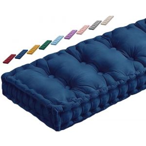 JORTUIO Coussin de Banc Interieur 1 2 3 ou 4 Places, Coussin de Siège de Banc 120x40/100x40/140x40/80x40cm Coussin d'assise pour Banc 10cm d'épaisseur Mobilier Coussin De Sol(Bleu,90x35x10cm) (Danansentt Shop, neuf)