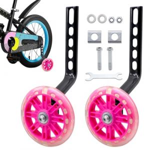 Stabilisateur Velo Enfant, Roue Auxiliaire Roues D'entraînement Réglables Pour Enfants pour Enfants Roue Auxiliaire pour 12 14 16 18 20 Pouces Vélo Rose (TULEBOLIAN, neuf)