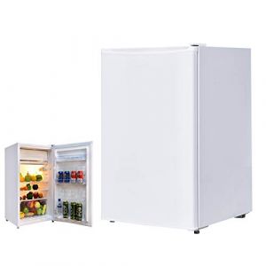COSTWAY Mini Frigo 123L Frigo Combiné Silencieux 90W/230V Mini-Réfrigérateur Température -3 ℃ ~ 10 ℃, Portable pour Chambre/Bureau/ (Blanc) (FDS GmbH, neuf)