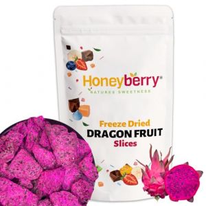 Fruit du Dragon Lyophilis&eacute; 250g - Pitaya Lyophilis&eacute; - Fruit du Dragon D&eacute;shydrat&eacute; - Fruits Exotiques Lyophilis&eacute;s - Tranches de Pitaya D&eacute;shydrat&eacute;es pour P&acirc;tisserie, D&eacute;coration, Snacks et Smoothies (Honeyberry FR, neuf)