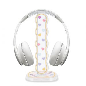 DiyGody Support Casque Universel avec Base Solide, Support de Bureau pour &Eacute;couteurs Portable D&eacute;tachable, Joli Mod&egrave;le de C&oelig;ur pour Fille, Porte Casque en Acrylique Transparente pour Headset Sony Bose (DiyGodyEU, neuf)