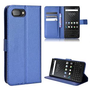 Coque Cuir pour Blackberry KEY2 Coque Housse Etui Cover,Coque pour Blackberry KEY2 Key 2 BBF100-1 BBF100-2 BBF100-6 Coque Etui en Cuir PU pour t&eacute;l&eacute;phone Portable Blue (Jielangxin, neuf)