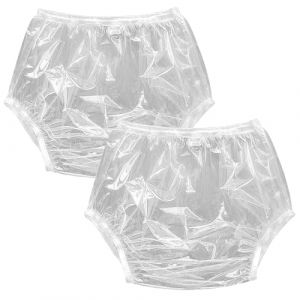 Culotte Plastique À Enfiler Slip pour Incontinence pour Adultes En Plastique Anti-Fuite Incontinence Pantalon de Sécurité Imperméables Silencieux Réutilisables,2XL,2 Pcs (ShengMaoShangMao, neuf)