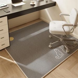Odot Tapis Chaise de Bureau Carré, Antidérapant et Insonorisé, Moderne Tapis Protection Sol Chaise Bureau Gaming pour Plancher de Bois, Carrelage, Parquet (Chat Gris,120x120cm) (Odot, neuf)